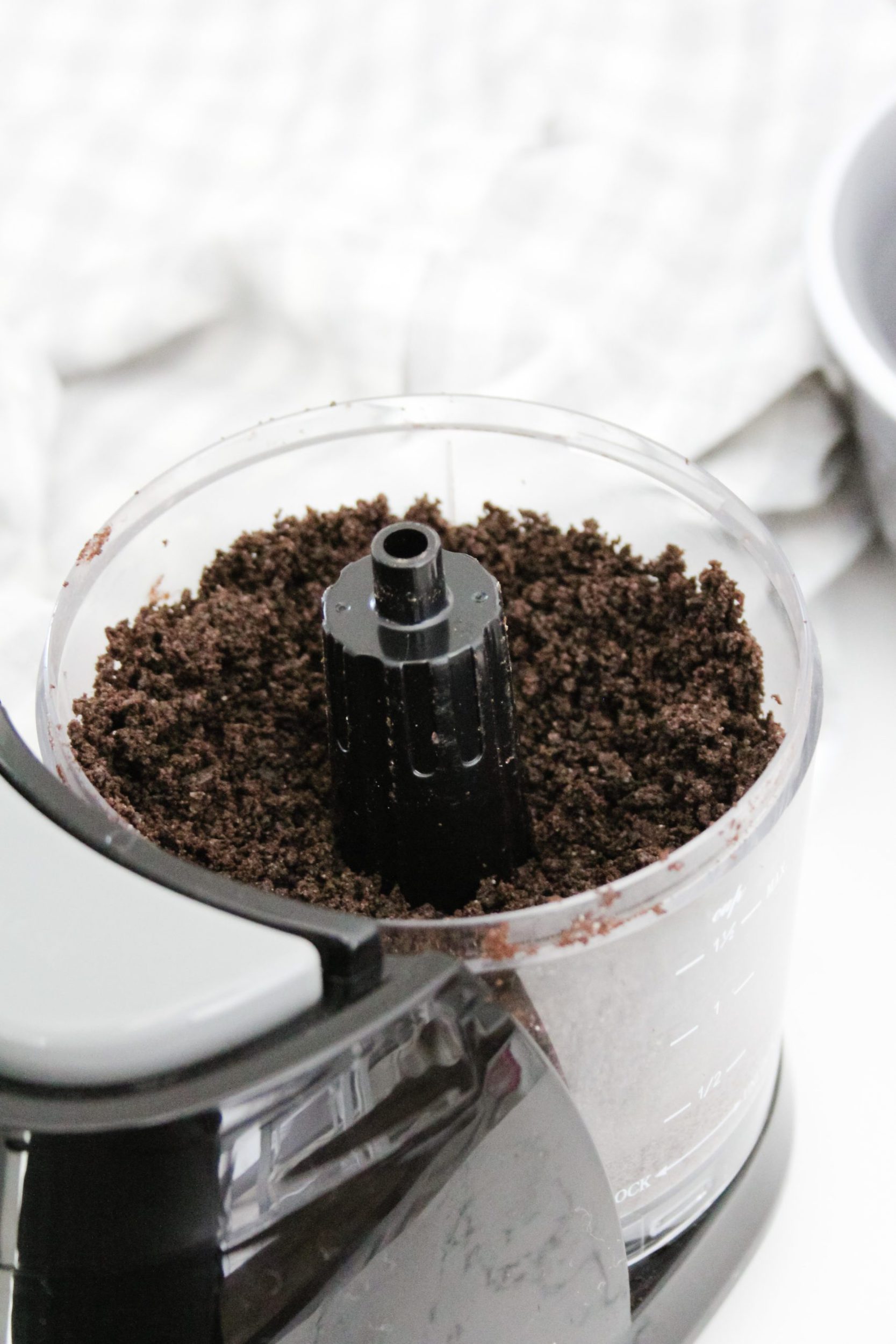 crushed oreos in a food processor
