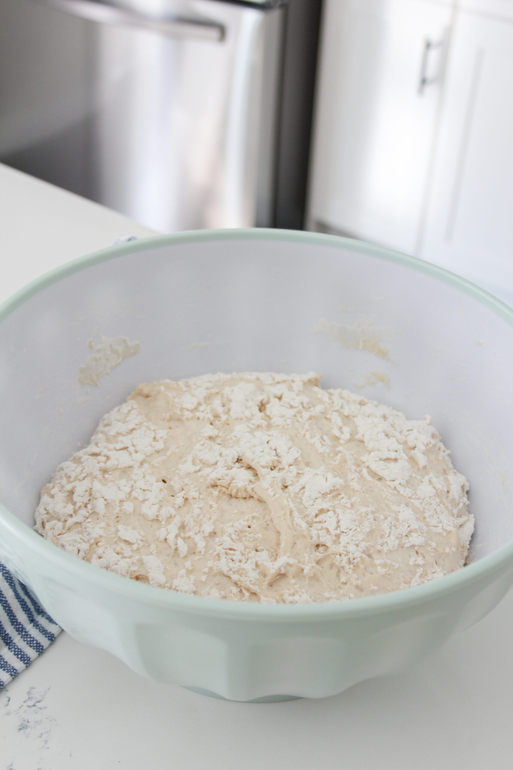 no-knead white round bread loaf